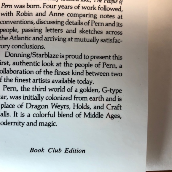 The People Of Pern by Anne McCaffrey & Robin Wood -1988 - HC/DJ (BCE) - Picture 11 of 12